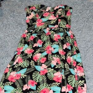 Floral Strapless Dress